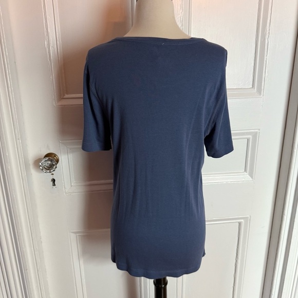 NWT Three Dots Women’s Crew-Neck Short Sleeve Tee Partly Cloudy Blue Large - Picture 11 of 11